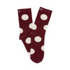 Bold Polka Dot Women's Burgundy Ankle Sock
