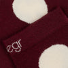 Bold Polka Dot Women's Burgundy Ankle Sock Close Up