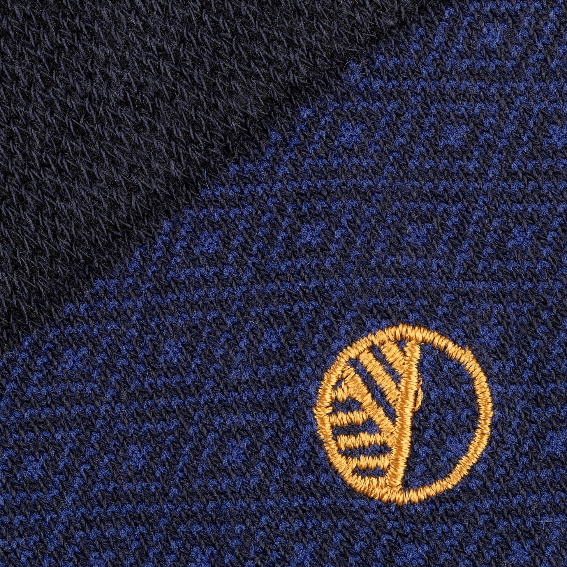 Mens Blue Geo Socks Close Up