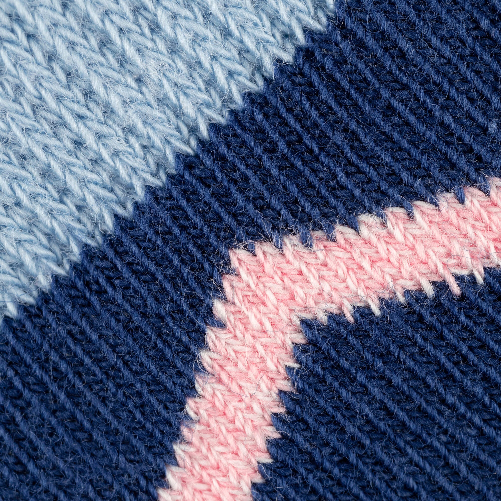 Kids Socks Zig Zag Pattern Navy