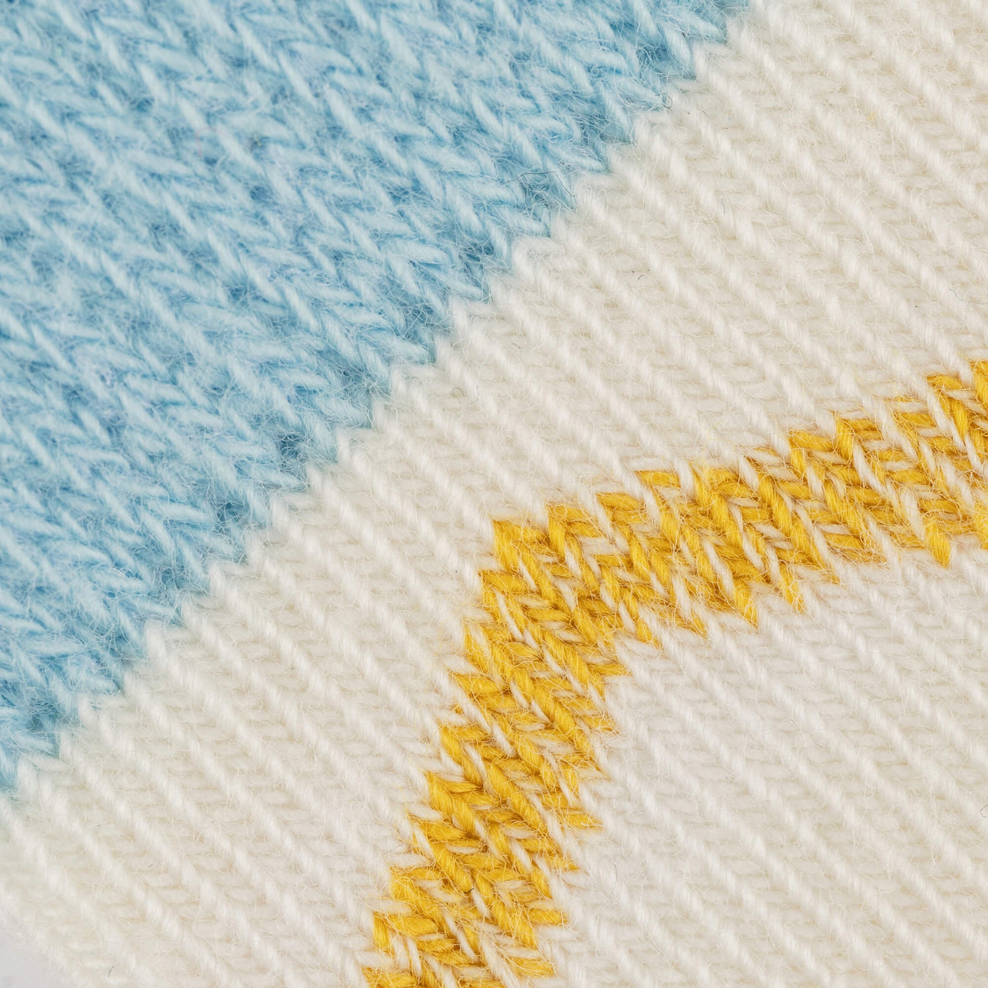 Kids Socks Zig Zag Pattern Cream and Yellow