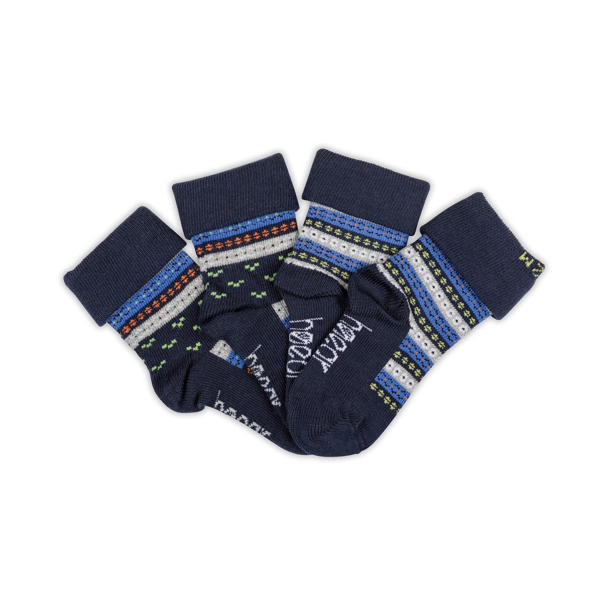 Baby Navy Fairisle socks