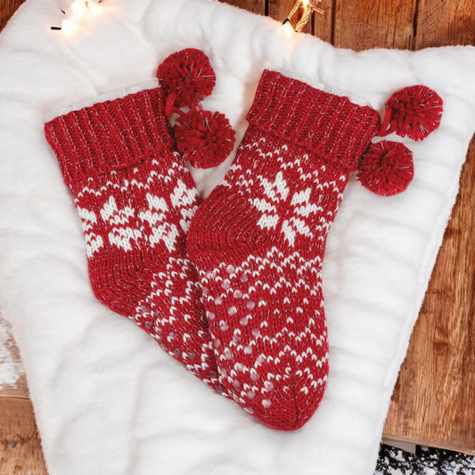 Fairisle Chunky Knit Slipper Socks Lifestyle