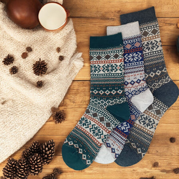 Traditional Fairisle Unisex Ankle Socks - All Three