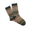 Traditional Fairisle Unisex Ankle Socks - Green Close Up