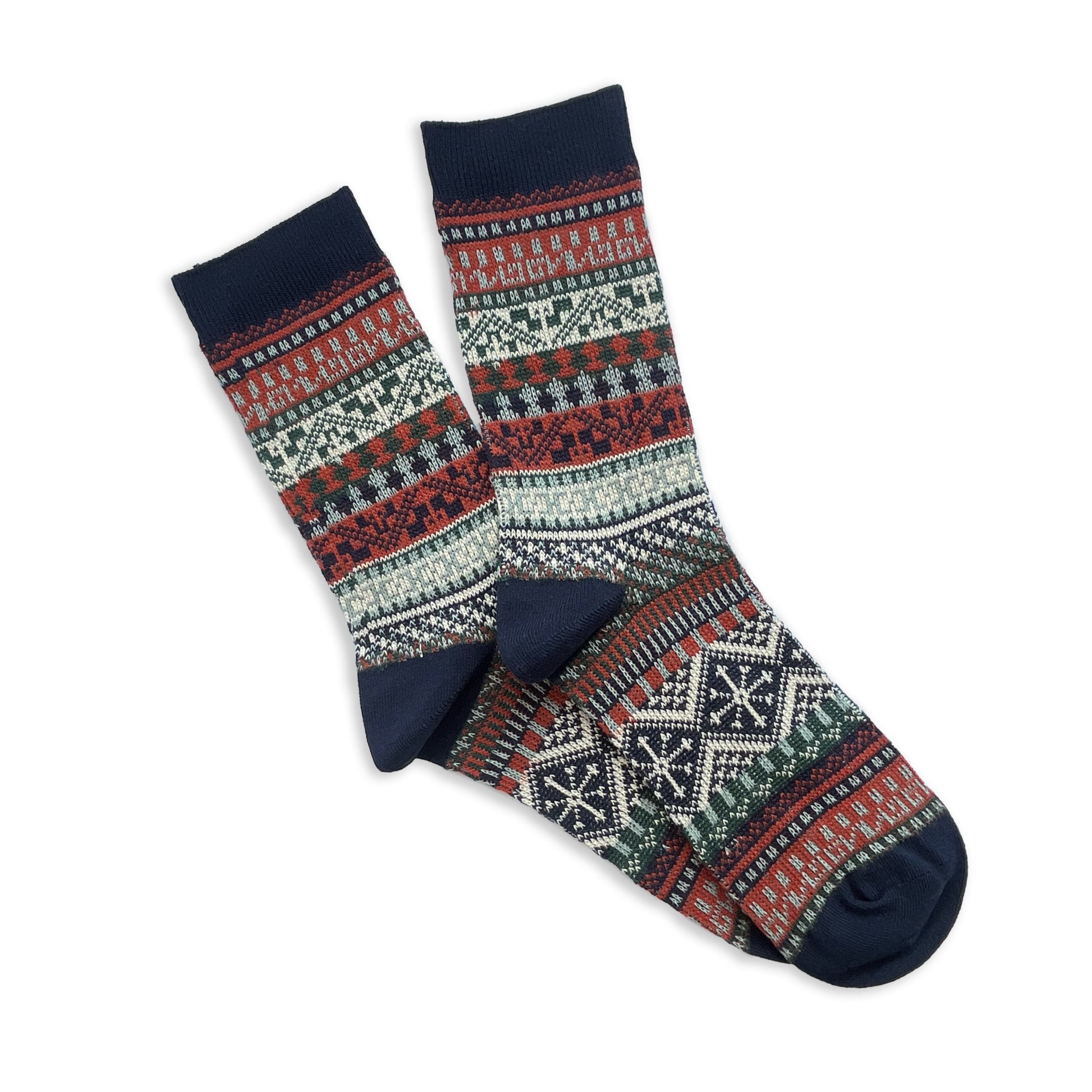 Aztec Fairisle Unisex Ankle Socks - Black