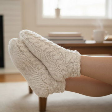 Cream Cable Cropped Bootie