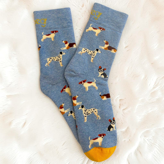Dog Patterned Ankle Terry Socks