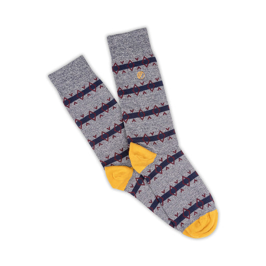Mens Grey Diamond Socks