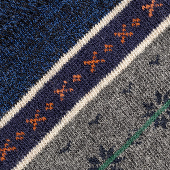 Orange Fairisle Mens Socks Close Up