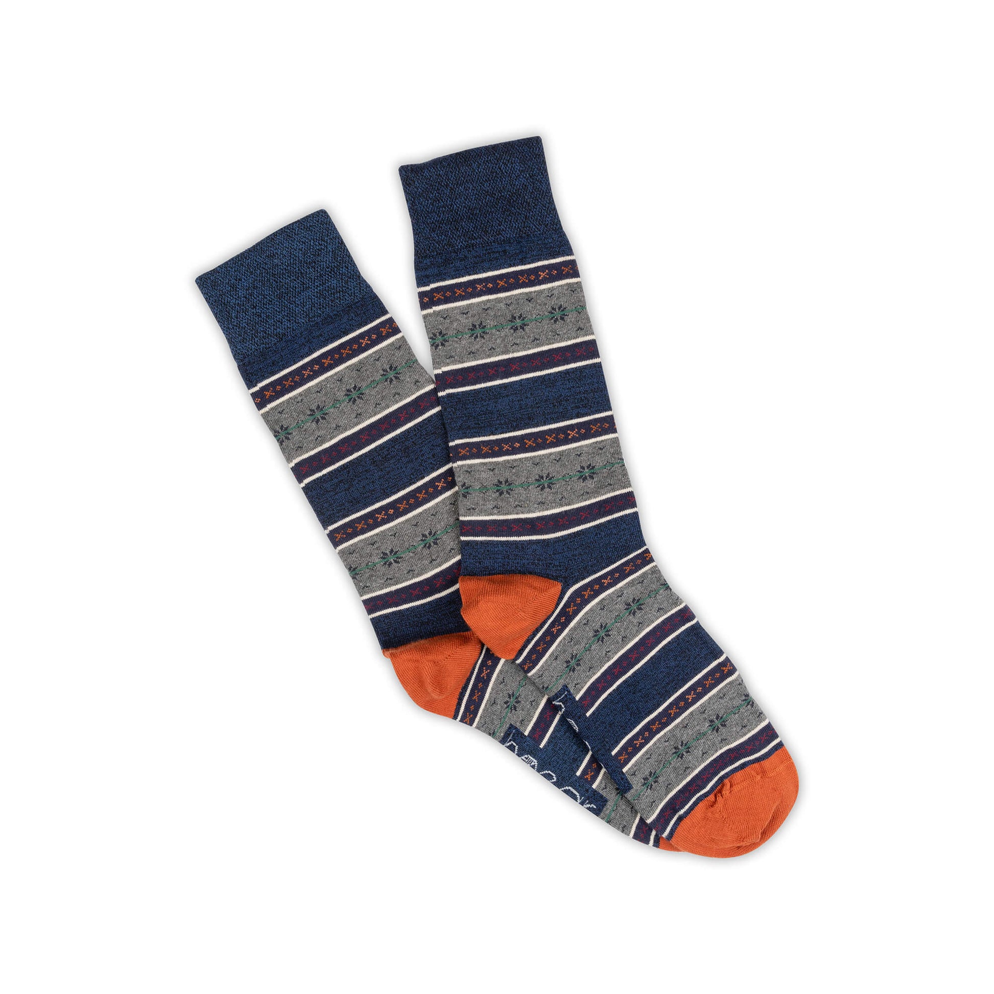 Orange Fairisle Mens Socks
